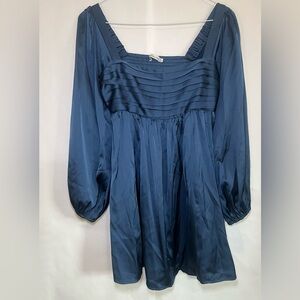Abercrombie & Fitch Emerson Mini Navy Blue Satin Dress Women’s Size Small